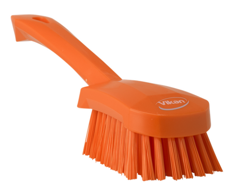 Vikan Washing Brush with Short Handle, 270mm, Hard - Orange