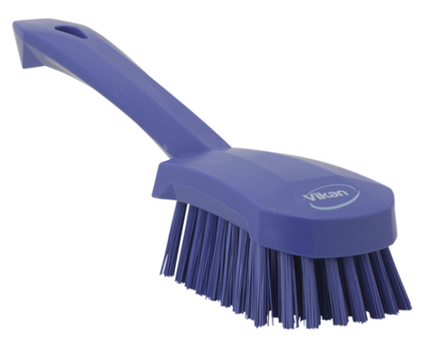Vikan Washing Brush with Short Handle, 270mm, Hard - Purple
