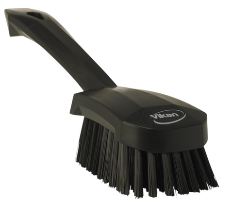 Vikan Washing Brush with Short Handle, 270mm, Hard - Black