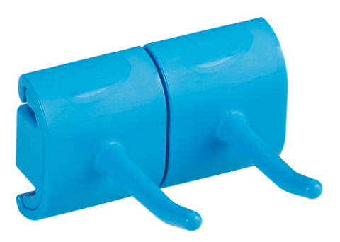 Vikan Hygienic Wall Bracket, Double Hook Module, 82 mm - Blue