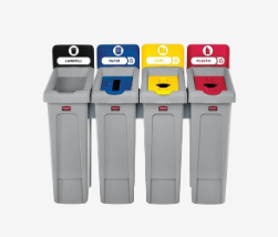 Rubbermaid 87ltr Slim Jim Recycling Bin Starter Kit