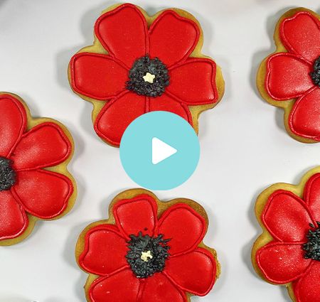Recipe - Anzac Day Red Poppy Flower Cookies