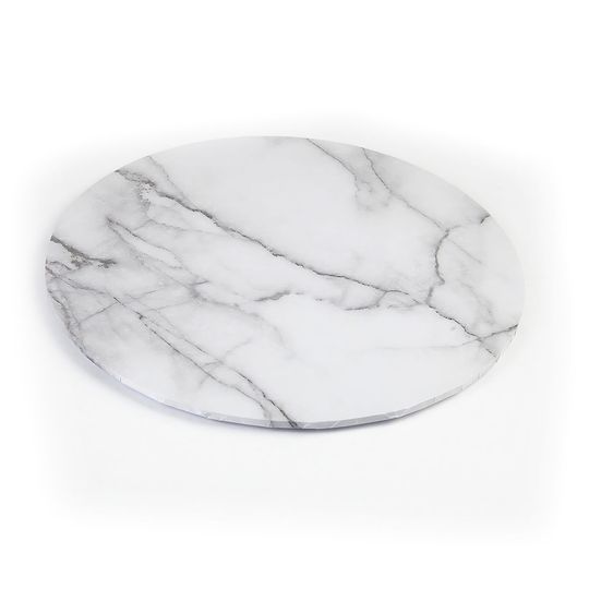 MONDO CAKE BOARD ROUND WHT MARBLE14IN35C