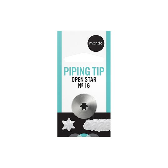 MONDO #16 S/S OPEN STAR PIPING TIP