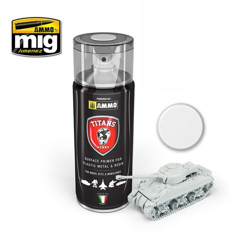 Ammo Titans: White Matt Primer 400 mls Spray Can