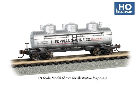 Bachmann L. Foppiano Wine Co. #1112 40ft3 Dome Tank Car. HO Scale