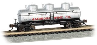 Bachmann Ambrose Wine Co. #7501 3-Dome Tank Car. N Scale