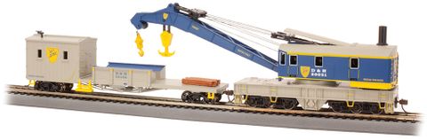 Bachmann Delaware & Hudson 250 Ton SteamCrane and Boom Tender. HO