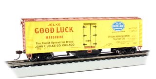 Bachmann Jelke Good Luck Margarine #10812 40ft Trk Cln Wood Reefer. HO