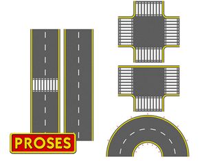 Bachmann Asphalt Road Set (UV Printed PVC) Total Length 9.8ft, HO