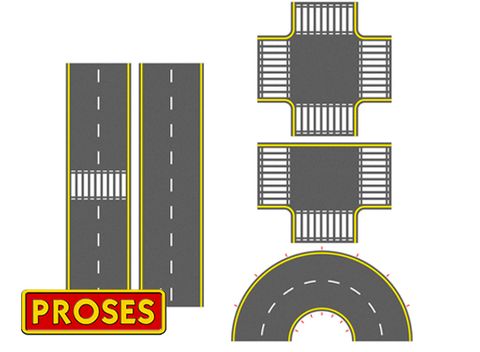 Bachmann Asphalt Road Set (UV Printed PVC) Total Length 9.8ft, HO