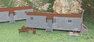 Bachmann, USA Railroad Work Sheds (2 ),Grey & Oxide Red, HO Scale