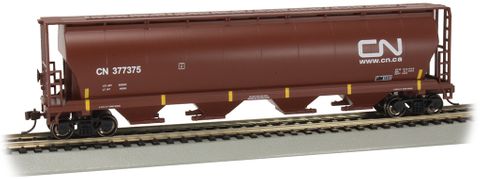 Bachmann Canadian National #377375 Cylindrical 4-Bay Grain Hopper. HO