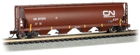 Bachmann Canadian National #377375 4-BayCyl. Grain Hopper Oxide Red. N