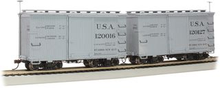 Bachmann 18ft Wood Boxcars w/Murphy RoofUSA120016 & 120127 2/box On30