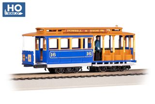 Bachmann Cable Car, Blue and Tan #16, HOScale