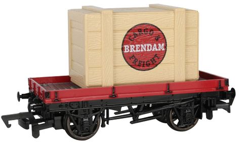 Bachmann 1 Plank Wagon w/Brendam Cargo Freight Crate Thomas/Friends HO