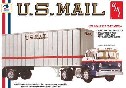 AMT 1:25 Ford C900 US Mail Truck w/USPSTrailer