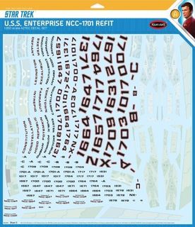 AMT, 1:350 Star Trek U.S.S. Enterprise Refit Aztec Decals