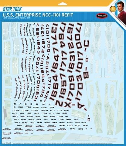 AMT, 1:350 Star Trek U.S.S. Enterprise Refit Aztec Decals