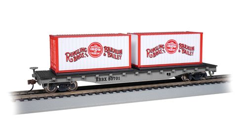 Bachmann R/ling Bros & Barnum & Bailey #80701 Flat Car w/Containers HO