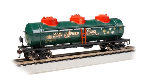 Bachmann Mrs. Claus' Spiced Cider #216240ft 3 Dome Tank Car. HO Scale