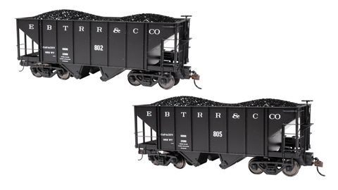 Bachmann East Broad Top #802 & #805 2-Bay Steel Hoppers 2/box. On30