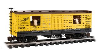 Bachmann Missouri-Kansas-Texas w/Horses,Animated Stock Car, G Scale