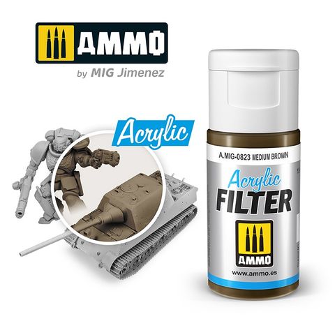 Ammo Acrylic Filter Medium Brown
