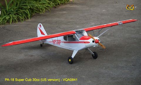 VQ Models Piper PA-18 Super Cub 30-38ccU.S. Vers. Red/White 2710mm WS
