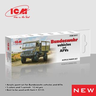 ICM Acrylic Paint Set for German Military Trucks 1970 to 1980