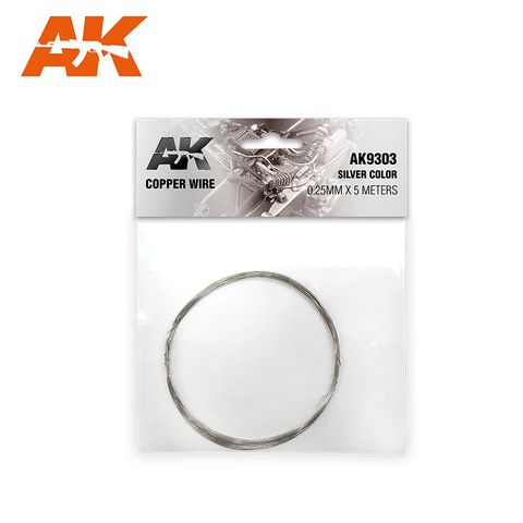 AK Interactive Copper Wire 0.25mm Silver