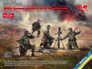 ICM 1:35 WW2 German Mortar GrW 34 w/Crew