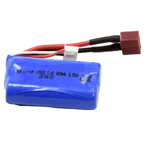 HBX Battery 2cell 7.4v 800mah w/Red JSTPlug