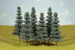 Bachmann 8"-10" Blue Spruce Trees, 3/pack. O Scale