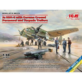 ICM 1:48 Ju 88A-4 w/German Personnel andTorpedo Trailers