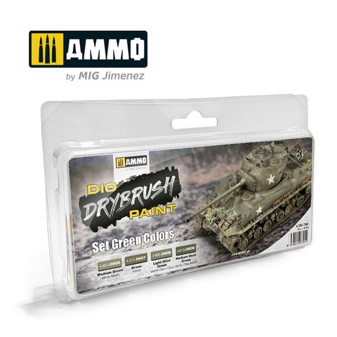 Ammo Drybrush Set Green Colours (4) 40ml