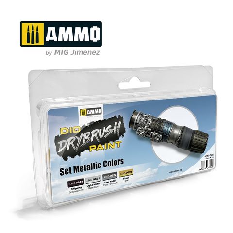 Ammo Drybrush Set Metallic Colours (4) 40ml