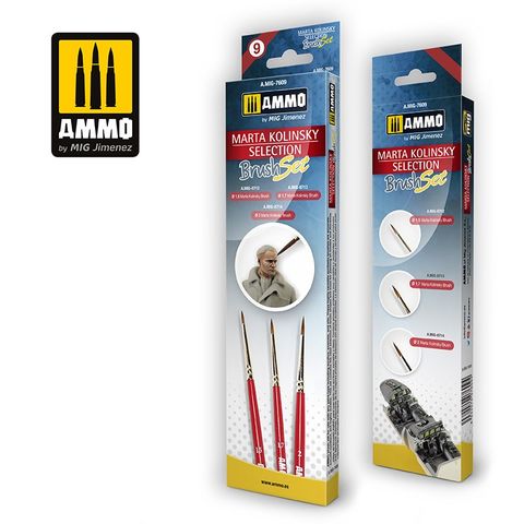 Ammo Marta Kolinsky Selection Brush Set(3)