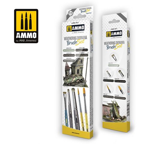 Ammo Brushes for Weathering Diorama Set(5)