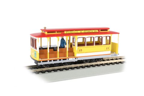 Bachmann Cable Car Yellow & Red w/Grip Man, HO Scale