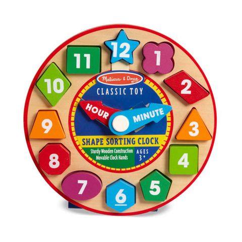 Melissa and Doug Wooden Shape Sorting Clock