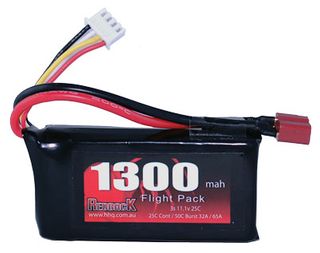 Redback Battery 11.1V Lipo 1300Mah 30CFlight