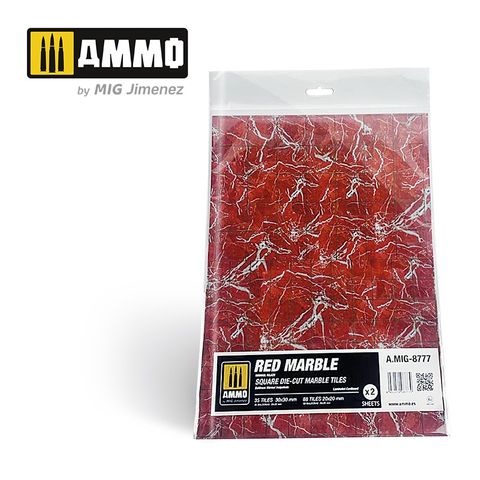 Ammo Red Marble. Square Die-cut MarbleTiles (2)
