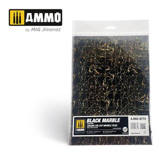 Ammo Black Marble. Square Die-cut Marble Tiles (2)