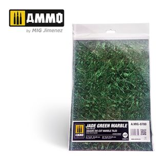 Ammo Jade Green Marble. Square Die-cutMarble Tiles (2)