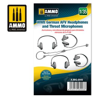 Ammo 1:35 WWII German AFV Headphones and Throat Microphones