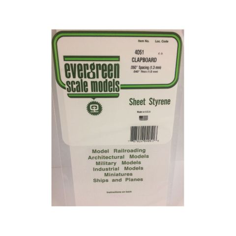 Evergreen Styr Clapboard 12X24 In .050In Sp  *