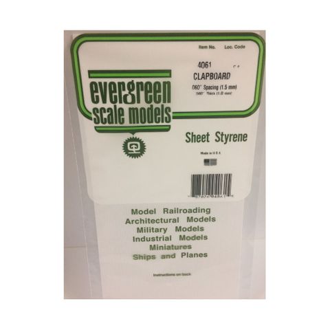 Evergreen Styr Clapboard 12X24 In .060In Sp