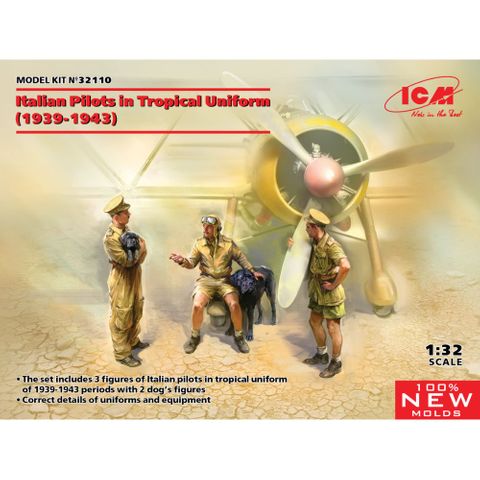 ICM 1:32 Italian Pilots in Tropical Uniform